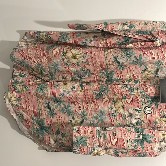 New MONCLER X PALM ANGELS  tropical print long over shirt dress size 40 - Picture 3 of 7